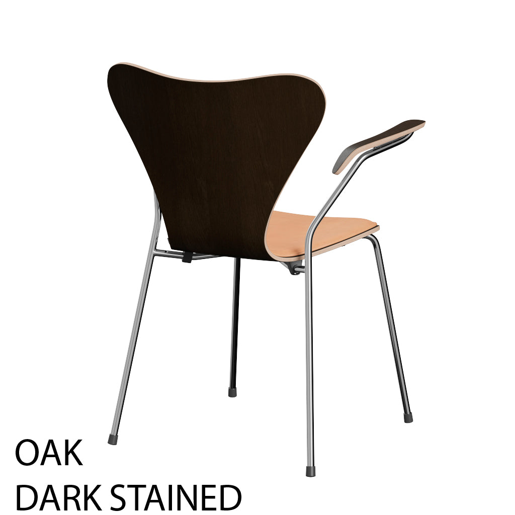 Fritz Hansen - 3207 stol med armlæn, naturfiner og forsidepolstret i Natur læder - 6 - Jacobsen Plus