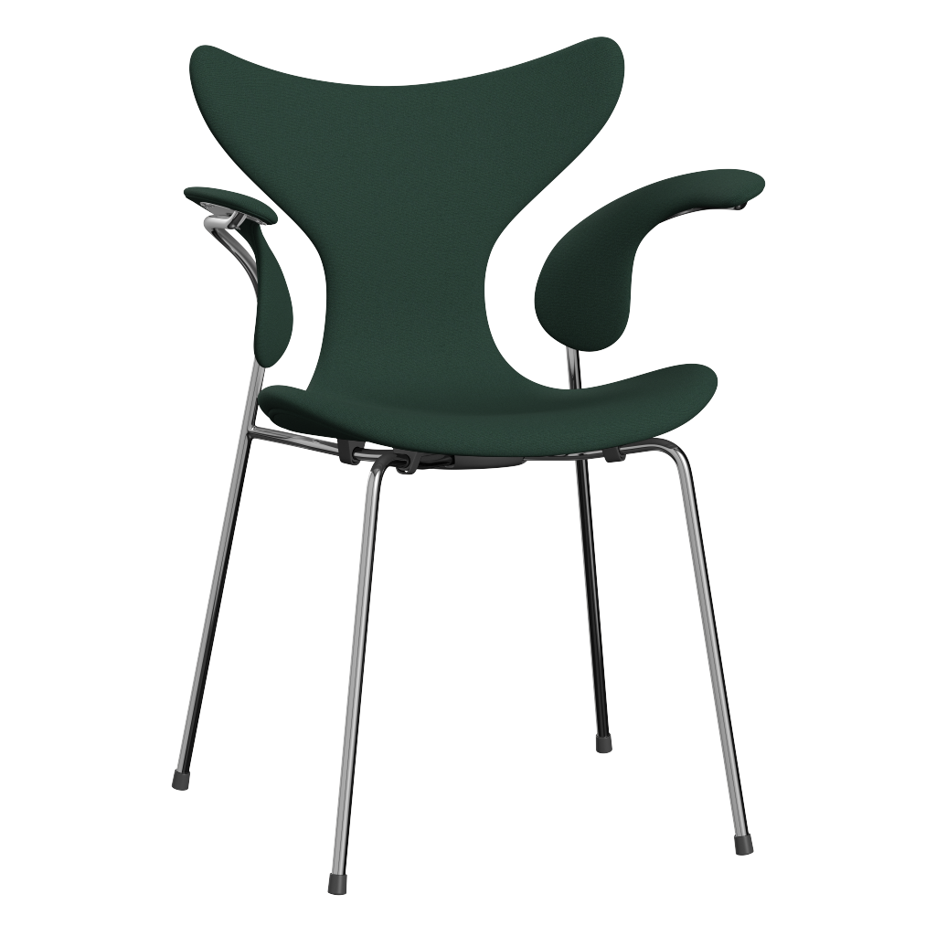 3208 Die Lilie mit Armlehnen, vollgepolstert von Arne Jacobsen - Christianshavn - 1160 Dark Green Uni - Jacobsen Plus