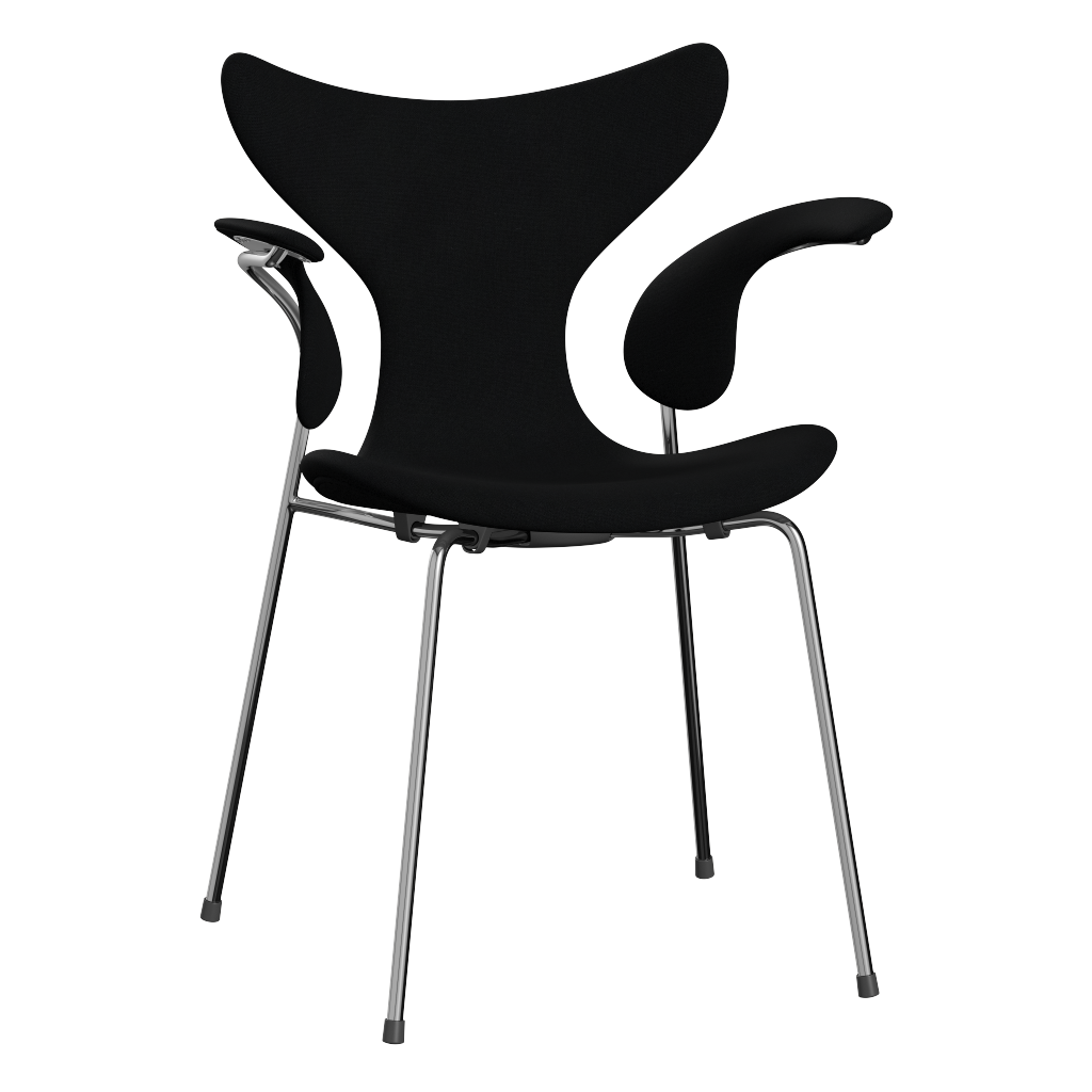 3208 Die Lilie mit Armlehnen, vollgepolstert von Arne Jacobsen - Christianshavn - 1175 Black Uni - Jacobsen Plus