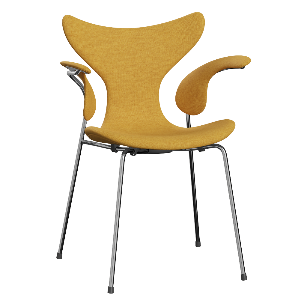3208 Die Lilie mit Armlehnen, vollgepolstert von Arne Jacobsen - Christianshavn - 1212 Mustard Yellow - Jacobsen Plus
