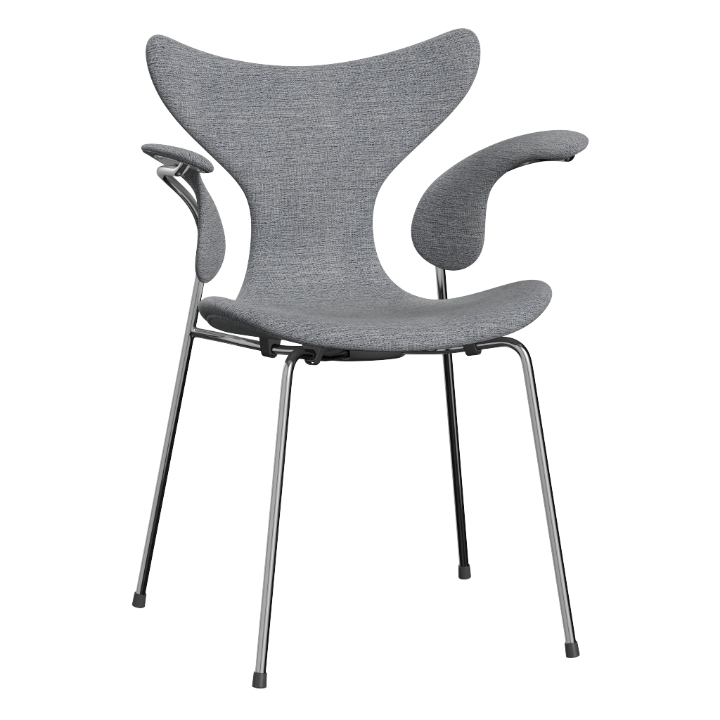 3208 Die Lilie mit Armlehnen, vollgepolstert von Arne Jacobsen - Christianshavn - 1254 Grey Blue - Jacobsen Plus