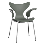 3208 Die Lilie mit Armlehnen, vollgepolstert von Arne Jacobsen - Grace Leder - Concrete Grey - Jacobsen Plus