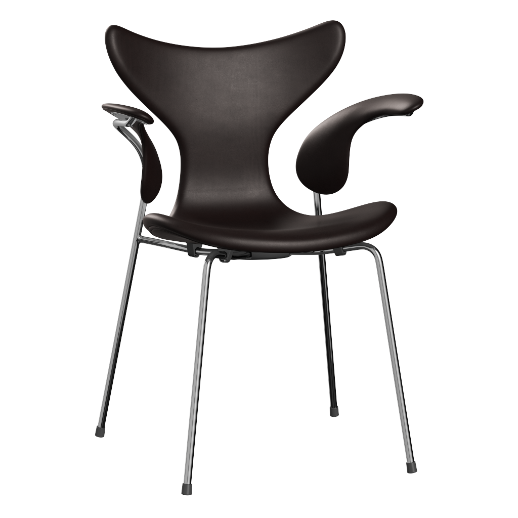 3208 Die Lilie mit Armlehnen, vollgepolstert von Arne Jacobsen - Grace Leder - Dark Brown - Jacobsen Plus