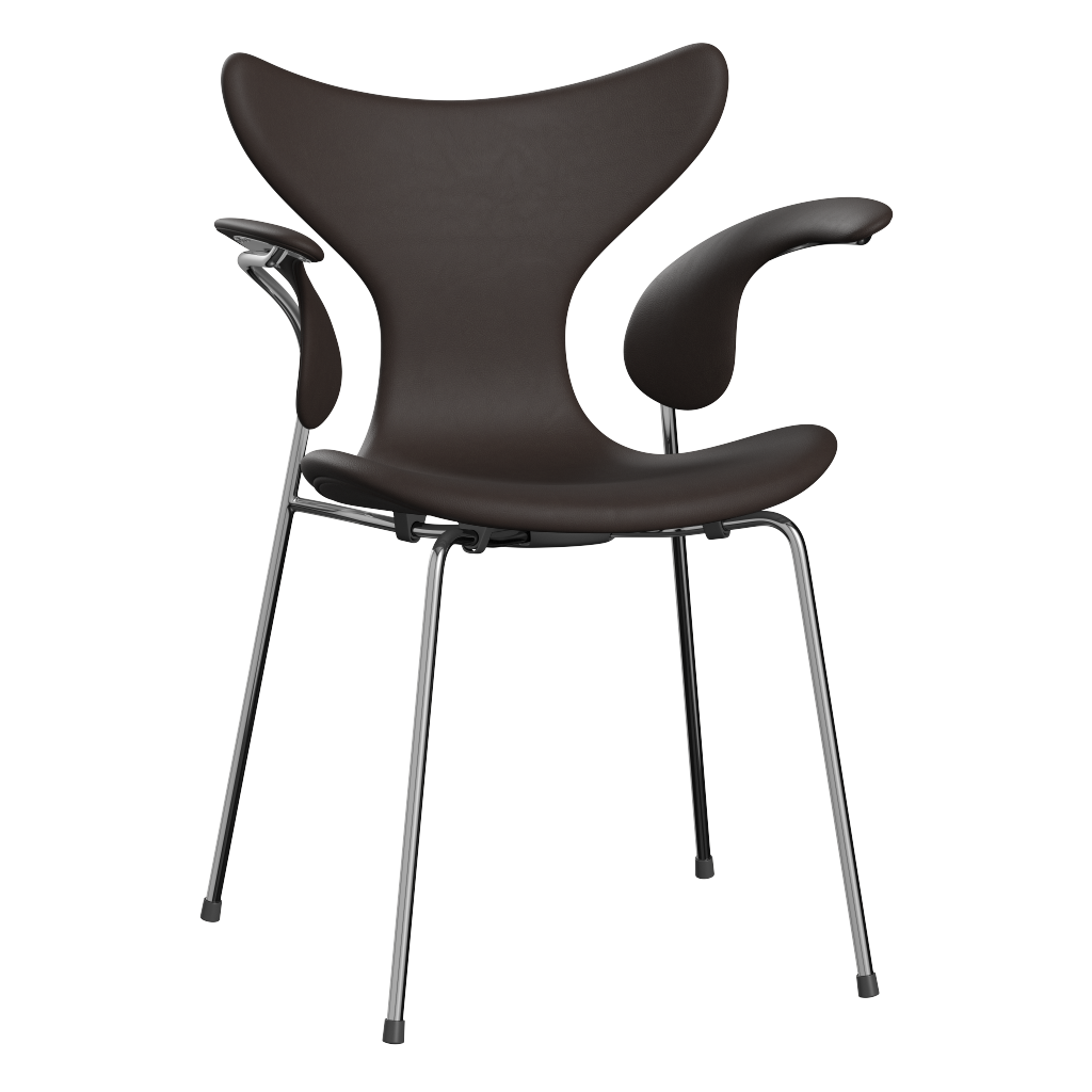 3208 Die Lilie mit Armlehnen, vollgepolstert von Arne Jacobsen - Haze Leder - Dark Brown - Jacobsen Plus