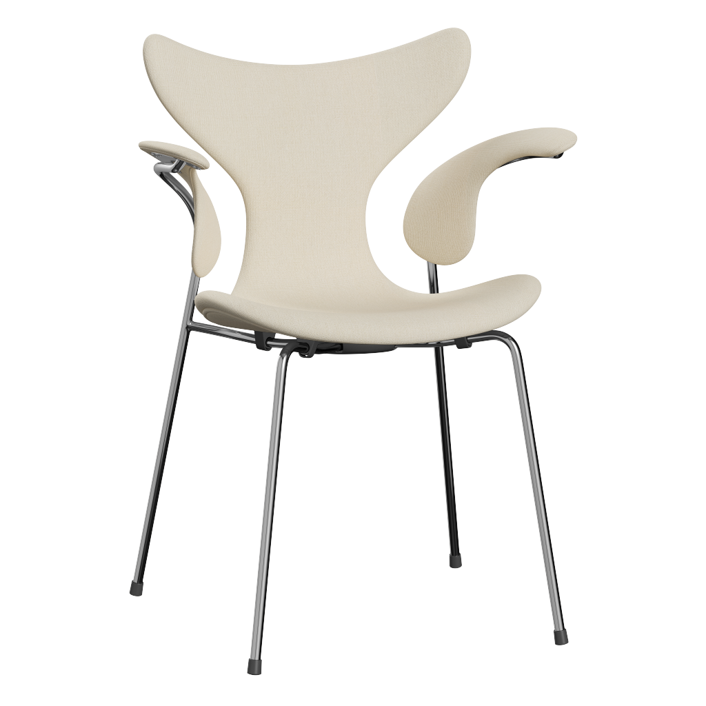 3208 Die Lilie mit Armlehnen, vollgepolstert von Arne Jacobsen - Hallingdal - 100 Off White - Jacobsen Plus