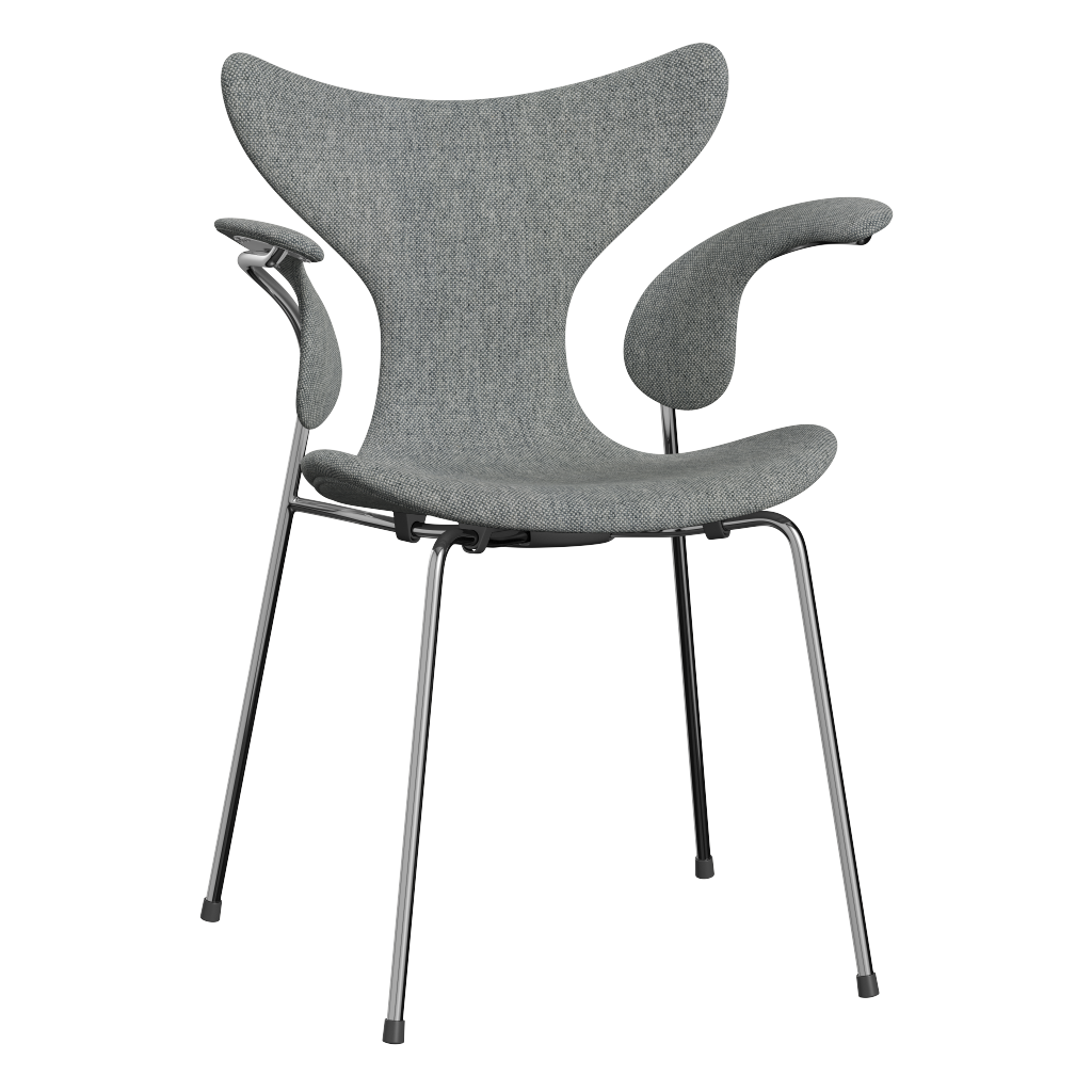 3208 Die Lilie mit Armlehnen, vollgepolstert von Arne Jacobsen - Hallingdal - 116 White Grey - Jacobsen Plus