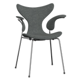 3208 Die Lilie mit Armlehnen, vollgepolstert von Arne Jacobsen - Hallingdal - 166 White Black - Jacobsen Plus