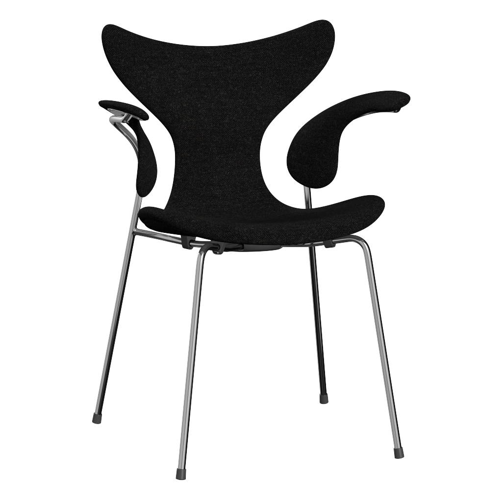 3208 Die Lilie mit Armlehnen, vollgepolstert von Arne Jacobsen - Hallingdal - 180 Charcoal - Jacobsen Plus