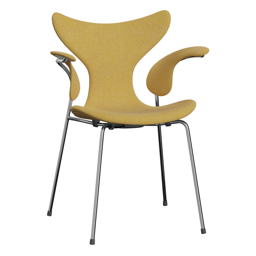 3208 Die Lilie mit Armlehnen, vollgepolstert von Arne Jacobsen - Hallingdal - 407 Yellow/White - Jacobsen Plus