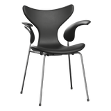 3208 Die Lilie mit Armlehnen, vollgepolstert von Arne Jacobsen - Essential Leder - Black - Jacobsen Plus