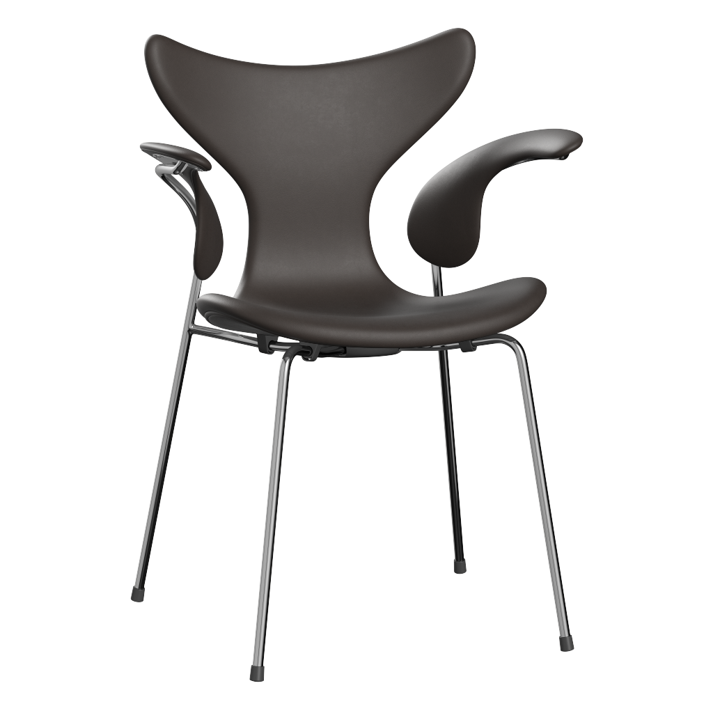 3208 Die Lilie mit Armlehnen, vollgepolstert von Arne Jacobsen - Essential Leder - Dark Brown - Jacobsen Plus