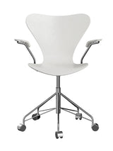 3217 Serie 7 Kontorstol af Arne Jacobsen - Uden polstring / Farvet ask / Hvid - Jacobsen Plus