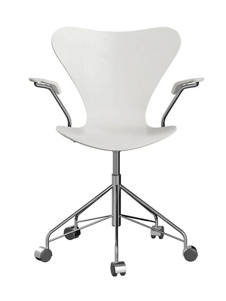 3217 Serie 7 Bürostuhl von Arne Jacobsen - Ohne Polsterung / Gefärbte Esche / Weiß - Jacobsen Plus