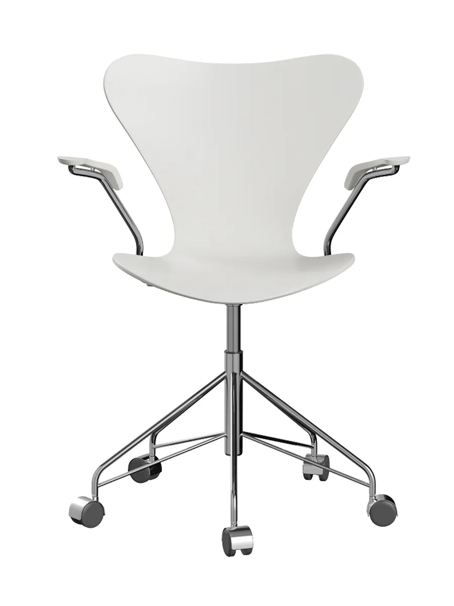 3217 Serie 7 Kontorstol af Arne Jacobsen - Uden polstring / Lakeret / Hvid - Jacobsen Plus