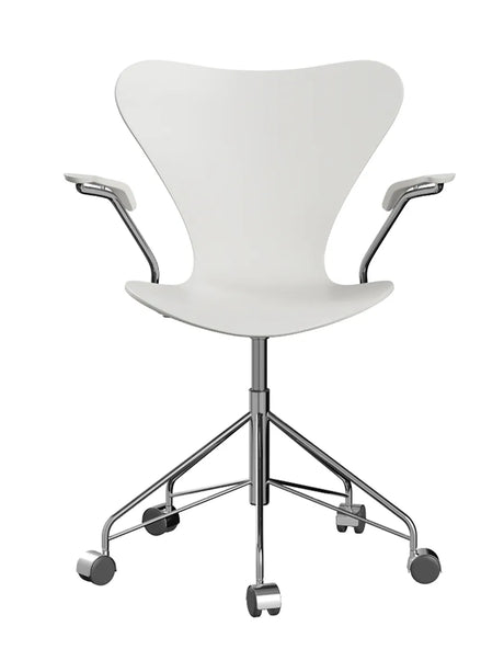 3217 Serie 7 Bürostuhl von Arne Jacobsen - Ohne Polsterung / lackiert / Weiß - Jacobsen Plus