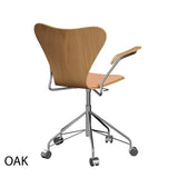 Fritz Hansen - 3217 kontorstol med armlæn, naturfiner og forsidepolstret i Natur læder - 5 - Jacobsen Plus