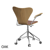 Fritz Hansen - 3217 kontorstol med armlæn, naturfiner og forsidepolstret i Grace læder - 5 - Jacobsen Plus