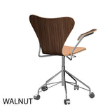 Fritz Hansen - 3217 kontorstol med armlæn, naturfiner og forsidepolstret i Natur læder - 2 - Jacobsen Plus