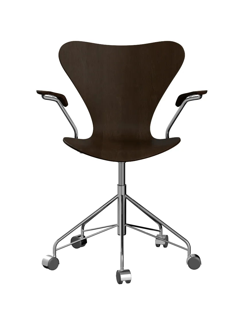 3217 Serie 7 Kontorstol af Arne Jacobsen - Uden polstring / Fuld indfarvet eg / Ingen farve - Jacobsen Plus