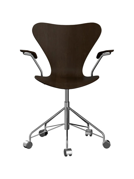 3217 Serie 7 Bürostuhl von Arne Jacobsen - Ohne Polsterung / Voll durchgefärbte Eiche / Keine Farbe - Jacobsen Plus