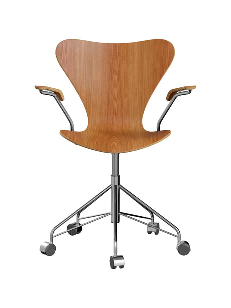 3217 Serie 7 Bürostuhl von Arne Jacobsen - Ohne Polsterung / Ulme / Keine Farbe - Jacobsen Plus