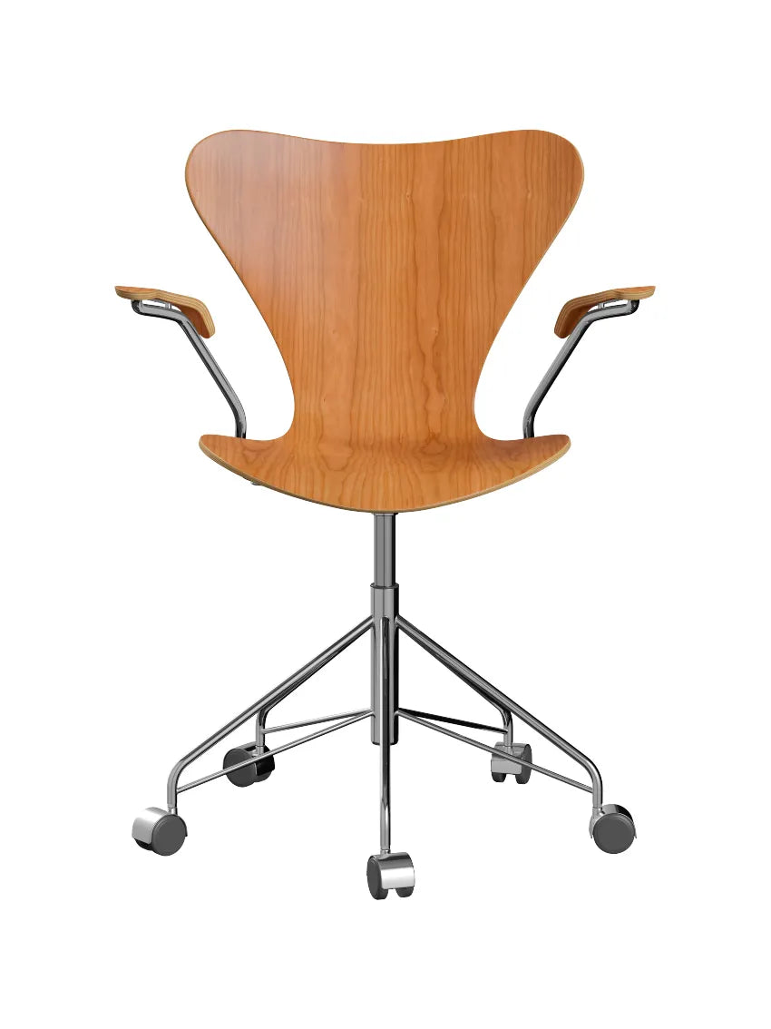 3217 Serie 7 Kontorstol af Arne Jacobsen - Uden polstring / Kirsebær / Ingen farve - Jacobsen Plus