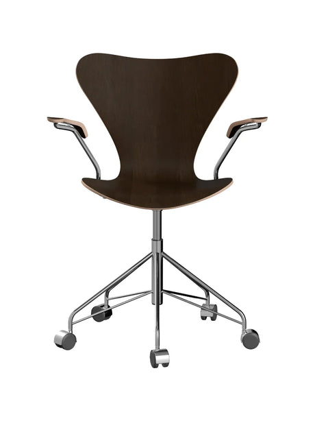 3217 Serie 7 Bürostuhl von Arne Jacobsen - Ohne Polsterung / Dunkel gebeizt / Keine Farbe - Jacobsen Plus