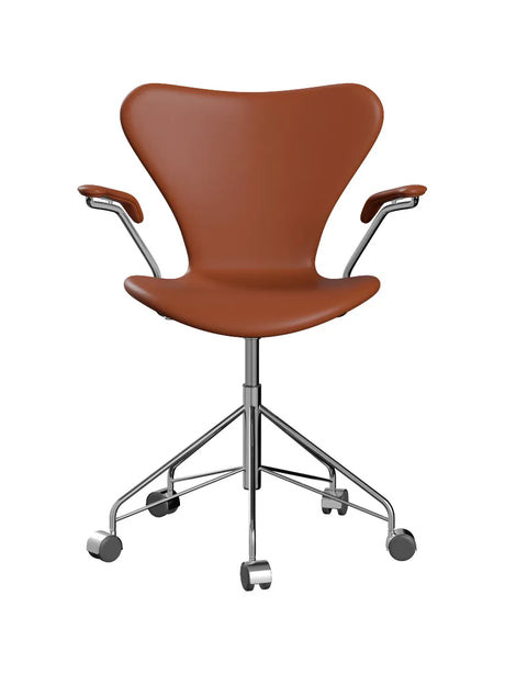 3217 Serie 7 Bürostuhl von Arne Jacobsen - Voll gepolstert / Soft Leder / Cognac - Jacobsen Plus