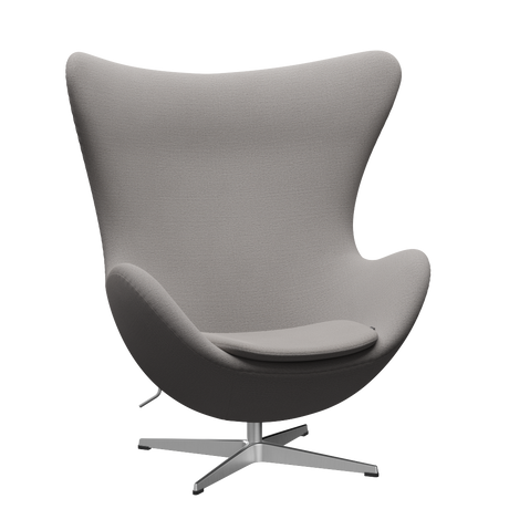 3316 Ægget loungestol, stel i børstet aluminium af Arne Jacobsen - Christianshavn - 1121 Beige - Jacobsen Plus