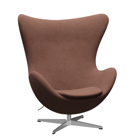 3316 Ægget loungestol, stel i børstet aluminium af Arne Jacobsen - Christianshavn - 1132 Beige/Orange - Jacobsen Plus