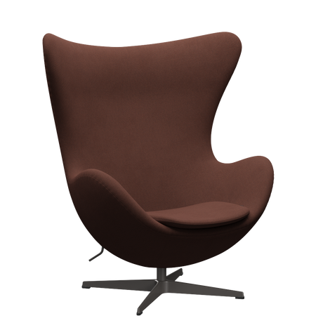 3316 Ægget loungestol, stel i warm graphite af Arne Jacobsen - Christianshavn - 1134 Dark Orange - Jacobsen Plus