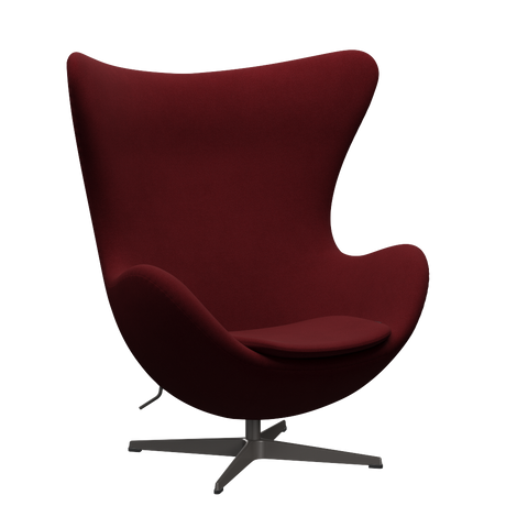 3316 Ægget loungestol, stel i warm graphite af Arne Jacobsen - Christianshavn - 1140 Red Uni - Jacobsen Plus