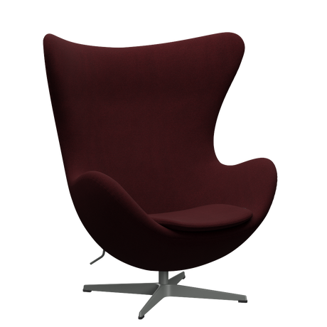 3316 Ægget loungestol, stel i silver grey af Arne Jacobsen - Christianshavn - 1141 Red - Jacobsen Plus