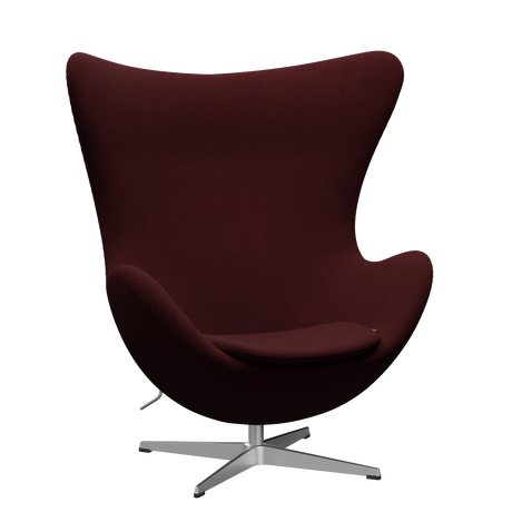 3316 Ægget loungestol, stel i børstet aluminium af Arne Jacobsen - Christianshavn - 1141 Red - Jacobsen Plus