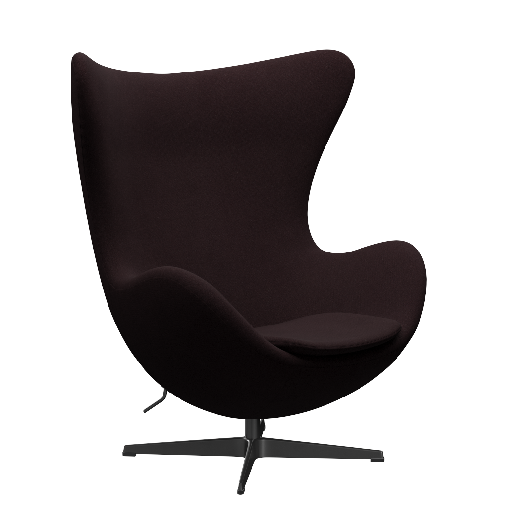 3316 Egg™ Sessel, Gestell in Schwarz von Arne Jacobsen - Christianshavn - 1142 Dunkelrot Uni - Jacobsen Plus