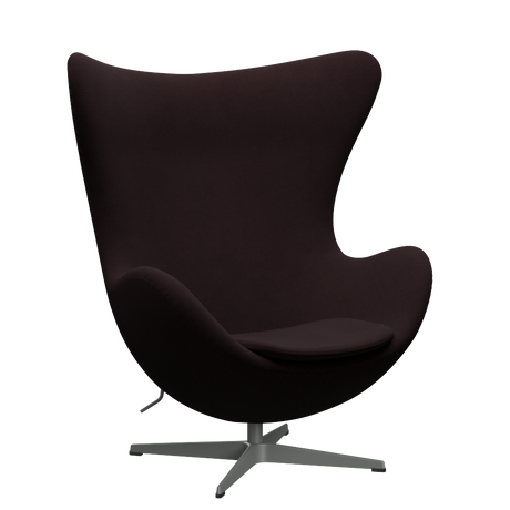 3316 Ægget loungestol, stel i silver grey af Arne Jacobsen - Christianshavn - 1142 Dark Red Uni - Jacobsen Plus