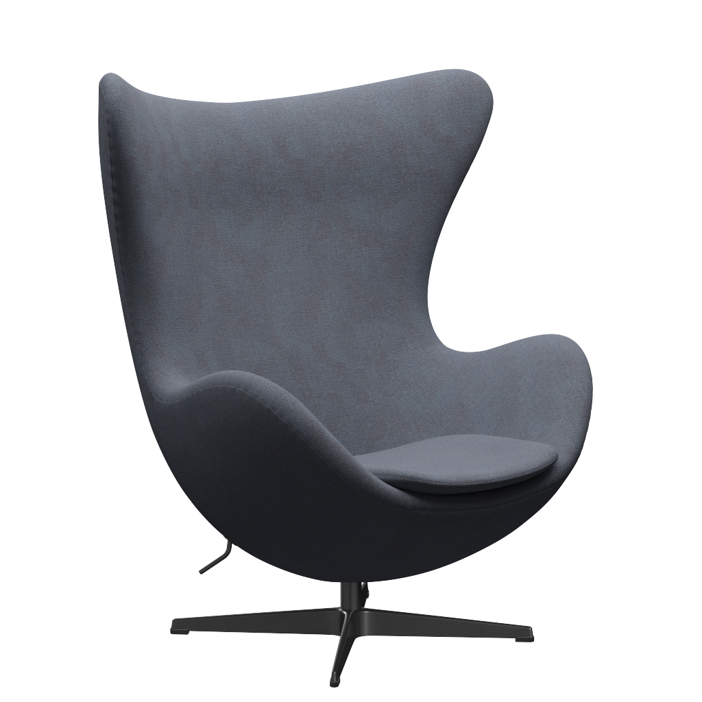 3316 Egg™ Sessel, Gestell in Schwarz von Arne Jacobsen - Christianshavn - 1150 Orange/Blue - Jacobsen Plus