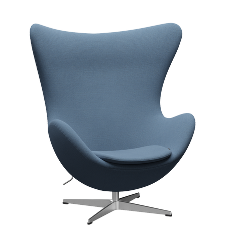 3316 Ægget loungestol, stel i børstet aluminium af Arne Jacobsen - Christianshavn - 1152 Light Blue - Jacobsen Plus