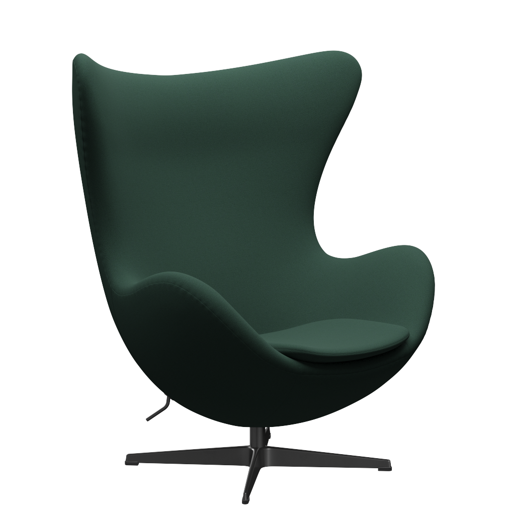 3316 Egg™ Sessel, Gestell in Schwarz von Arne Jacobsen - Christianshavn - 1160 Dark Green Uni - Jacobsen Plus