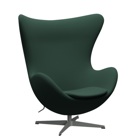 3316 Ægget loungestol, stel i silver grey af Arne Jacobsen - Christianshavn - 1160 Dark Green Uni - Jacobsen Plus