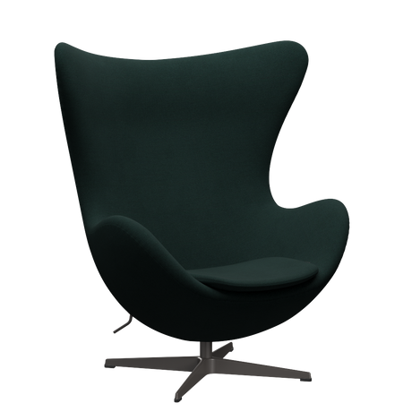 3316 Ægget loungestol, stel i warm graphite af Arne Jacobsen - Christianshavn - 1161 Dark Green - Jacobsen Plus