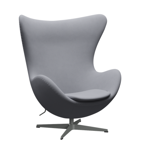 3316 Ægget loungestol, stel i silver grey af Arne Jacobsen - Christianshavn - 1170 Light Grey Uni - Jacobsen Plus