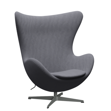 3316 Ægget loungestol, stel i silver grey af Arne Jacobsen - Christianshavn - 1171 Light Grey - Jacobsen Plus