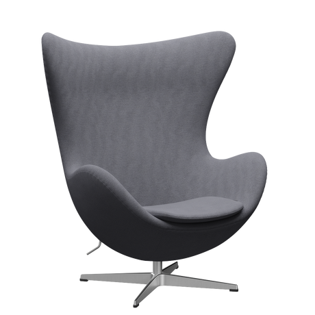 3316 Ægget loungestol, stel i børstet aluminium af Arne Jacobsen - Christianshavn - 1171 Light Grey - Jacobsen Plus