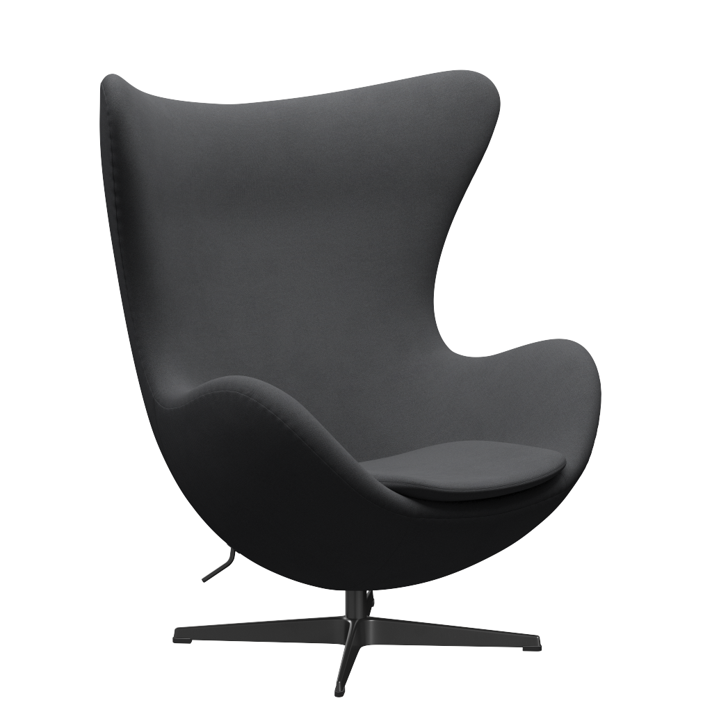 3316 Egg™ Sessel, Gestell in Schwarz von Arne Jacobsen - Christianshavn - 1172 Grau Uni - Jacobsen Plus