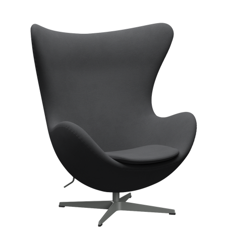 3316 Ægget loungestol, stel i silver grey af Arne Jacobsen - Christianshavn - 1172 Grey Uni - Jacobsen Plus