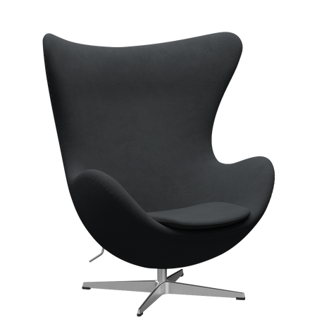 3316 Ægget loungestol, stel i børstet aluminium af Arne Jacobsen - Christianshavn - 1173 Grey - Jacobsen Plus