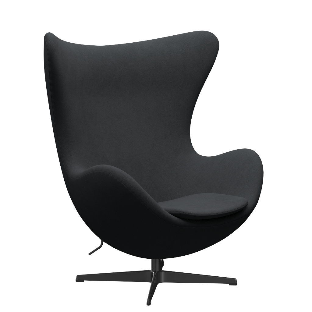 3316 Egg™ Sessel, Gestell in Schwarz von Arne Jacobsen - Christianshavn - 1174 Dunkelgrau - Jacobsen Plus