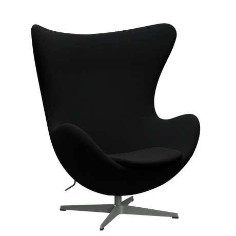 3316 Ægget loungestol, stel i silver grey af Arne Jacobsen - Christianshavn - 1175 Black Uni - Jacobsen Plus