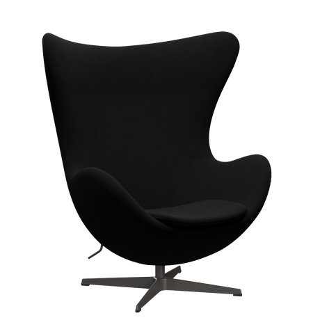 3316 Ægget loungestol, stel i warm graphite af Arne Jacobsen - Christianshavn - 1175 Black Uni - Jacobsen Plus